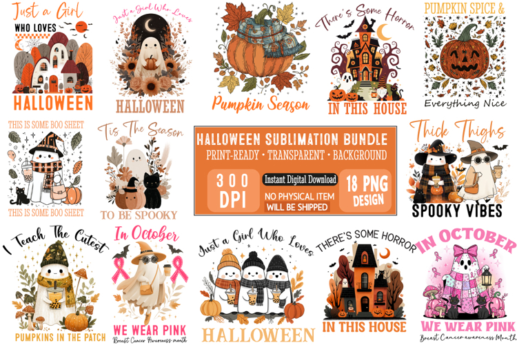 Halloween Sublimation Bundle,Halloween t-Shirt Design png