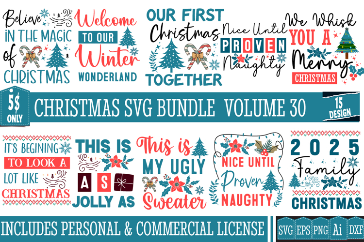 Christmas SVG Bundle,Christmas Sublimation Bundle,Christmas