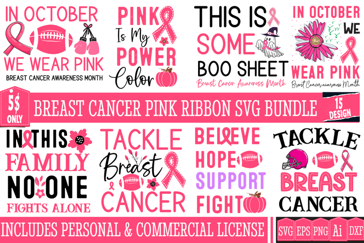 Breast Cancer SVG Bundle|Awareness Month SVG Bundle