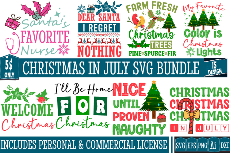 Christmas SVG Bundle,Christmas in July SVG Bundle