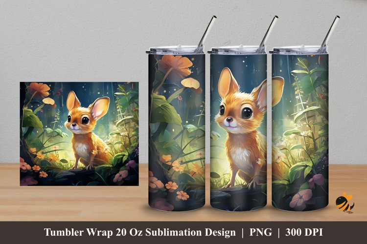 Mouse Deer Tumbler Wrap Sublimation Design 5