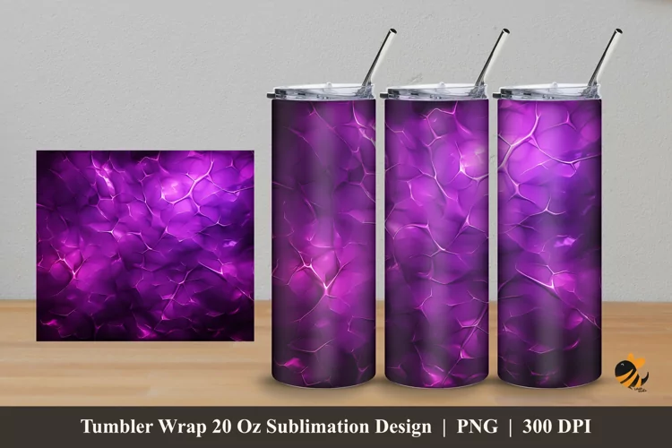 Neon Purple Tumbler Wrap Sublimation Design 5