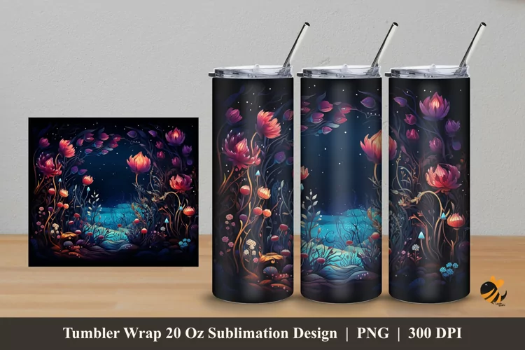 Beautiful Bush Tumbler Wrap Sublimation Design 5