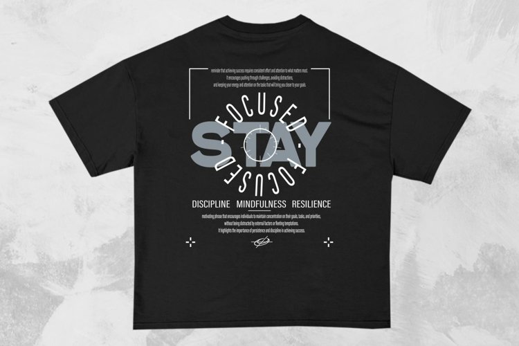 Stay Focused Streetwear Typography T-shirt Design example image 1
