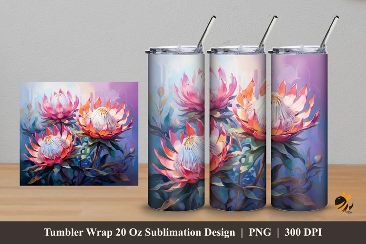 Sugarbushes Flower Tumbler Wrap Sublimation Design 5