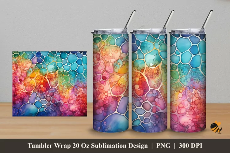 Painting Cells Tumbler Wrap Sublimation Design 5