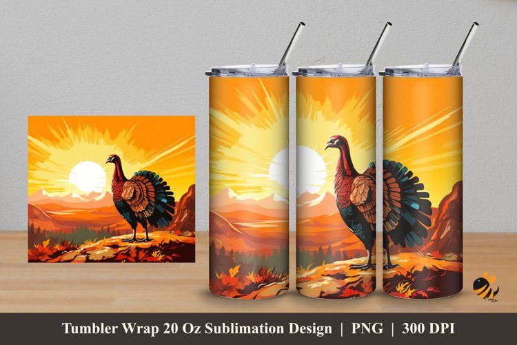 Turkey Paradise Tumbler Wrap Sublimation Design 5