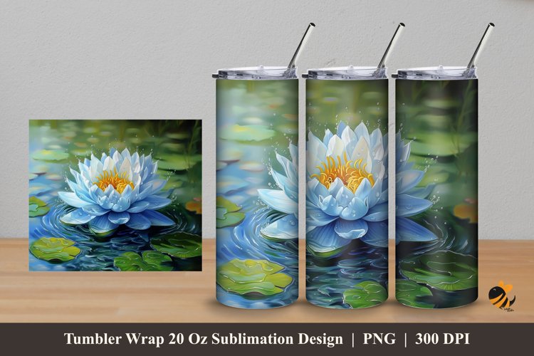 Realistic Flower Tumbler Wrap Sublimation Design 5
