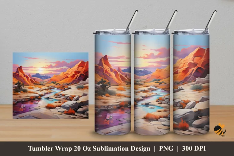 Mountain Vivid Color Tumbler Wrap Sublimation Design 5