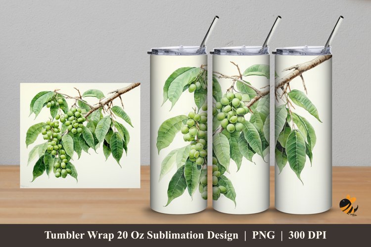 Vinergarliptus Plant Tumbler Wrap Sublimation Design 5