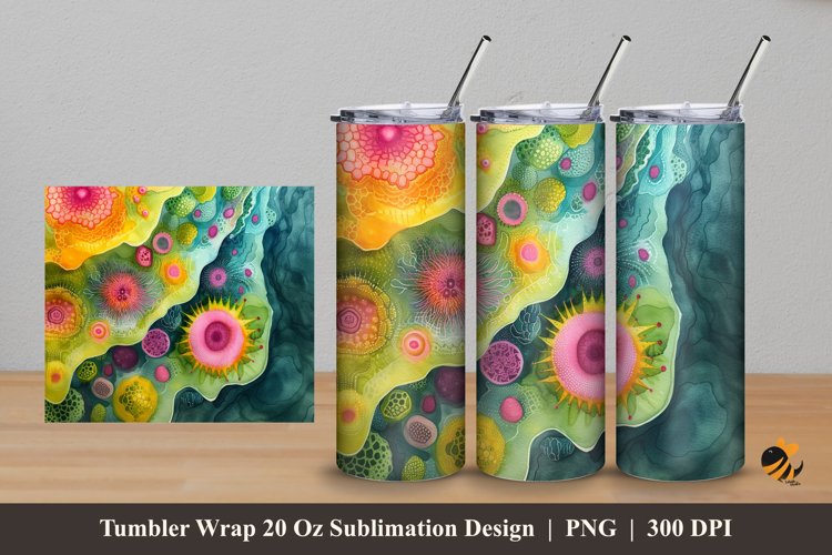 Lovely Cells Color Tumbler Wrap Sublimation Design 5