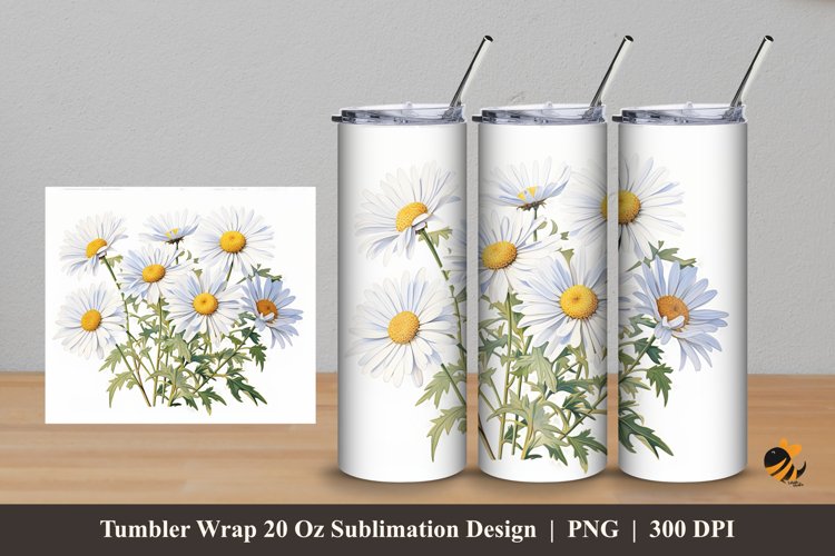 Aster Plant Tumbler Wrap Sublimation Design 5
