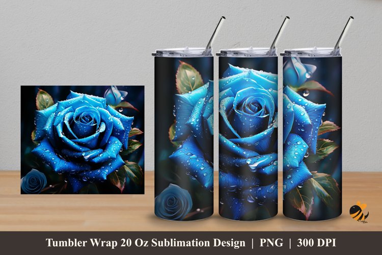 Rose Harmony Tumbler Wrap Sublimation Design 5 example image 1