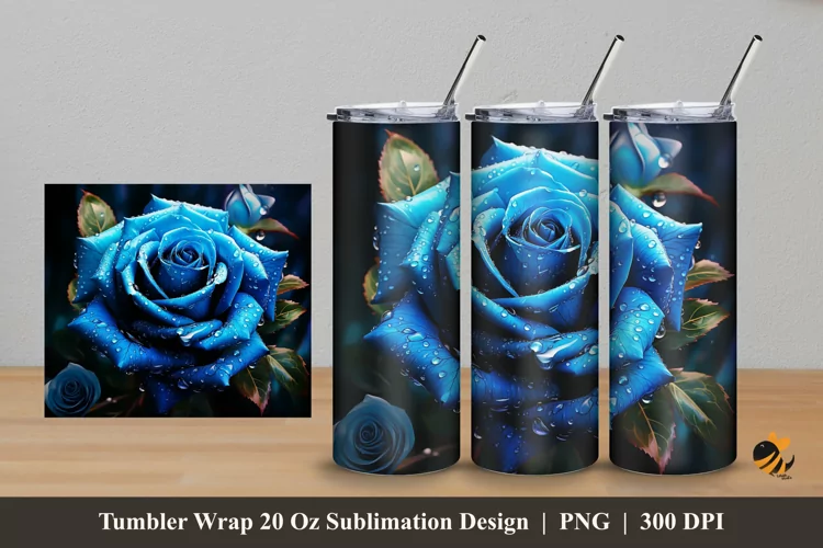 Rose Harmony Tumbler Wrap Sublimation Design 5