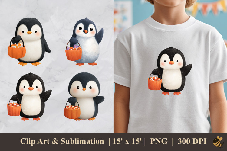 Cute Penguin DTF Sublimation Clipart Design