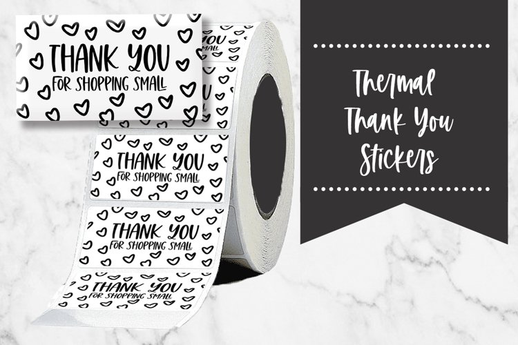 Thank You For Shopping Small Hearts Thermal Stickers example image 1