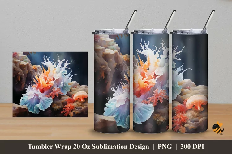 Nudribanch Stone Tumbler Wrap Sublimation Design 5