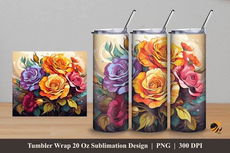 Rose At Garden Tumbler Wrap Sublimation Design 5 example image 1