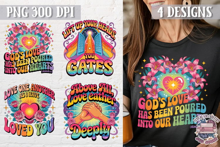 Bible Quote Clipart PNG Sublimation 4 Designs