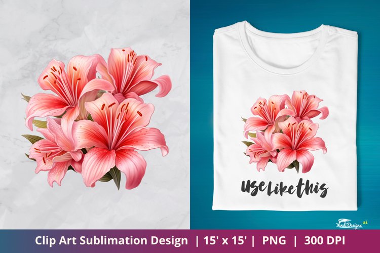 Beautiful Aglaonema Flower Clip Art Sublimation 5 example image 1