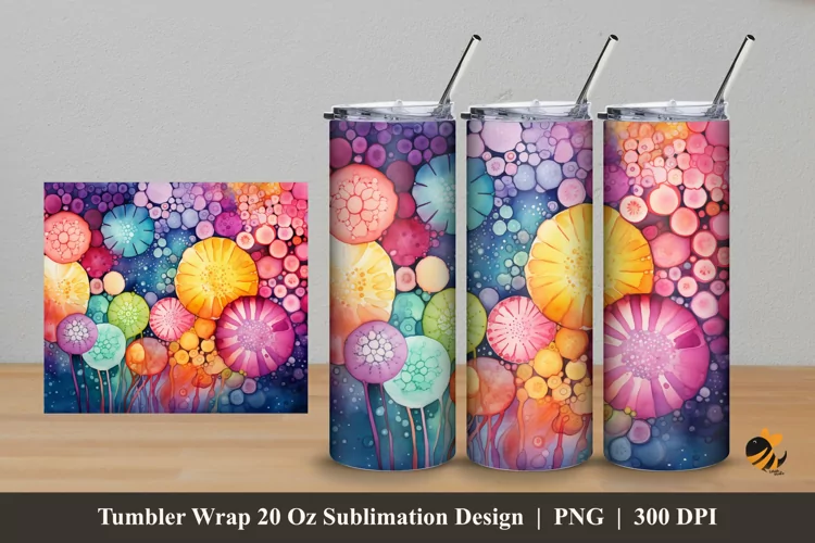 Painting Cells Tumbler Wrap Sublimation Design 5