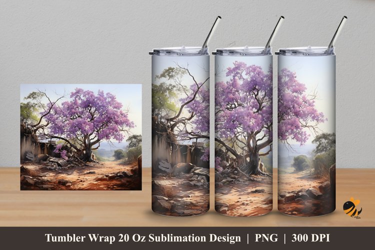 Purple Symphony Tumbler Wrap Sublimation Design 5 example image 1