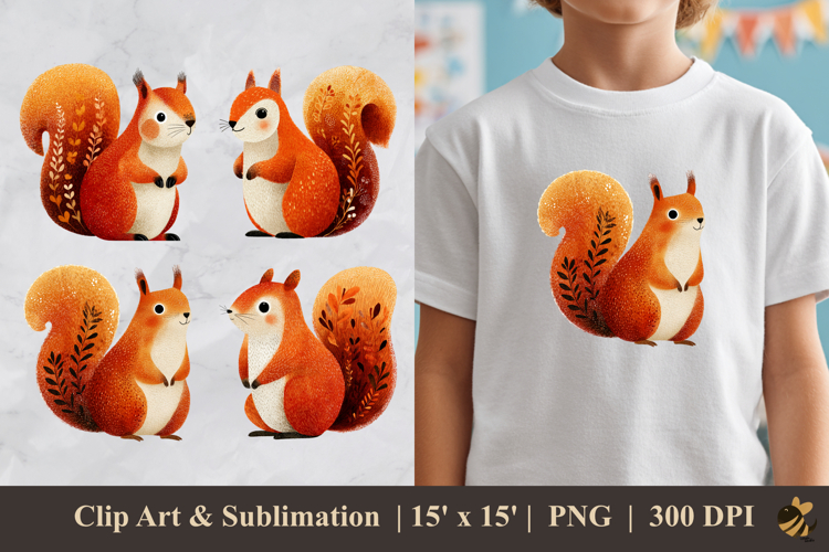 Cute Squirrel DTF Sublimation Clipart Design