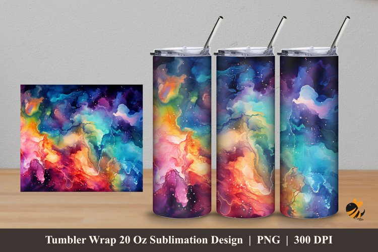 Galaxy Ink Mix Tumbler Wrap Sublimation Design 5
