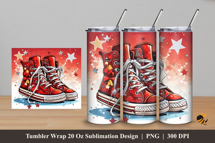 Winter Footwear Tumbler Wrap Sublimation Design 5 example image 1