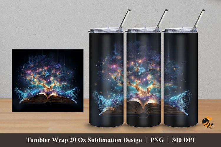 Fantasy Book Tumbler Wrap Sublimation Design 5