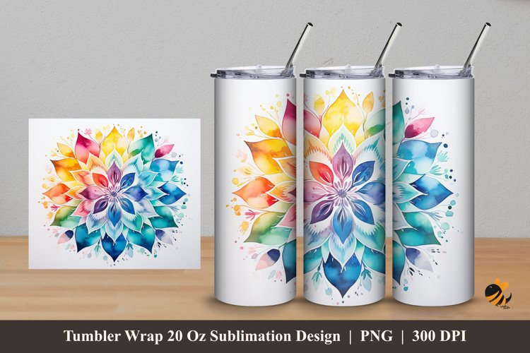 Magic Flowers Tumbler Wrap Sublimation Design 5