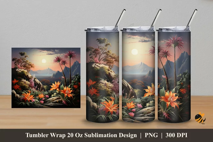 Nature Panoramic Tumbler Wrap Sublimation Design 5