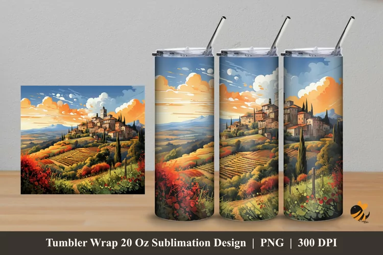 Hometown Tumbler Wrap Sublimation Design 5