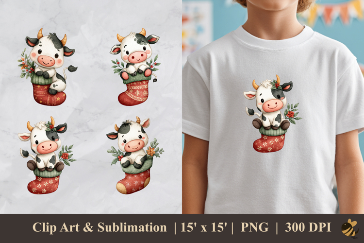 Cows And Socks DTF Sublimation Clipart Design