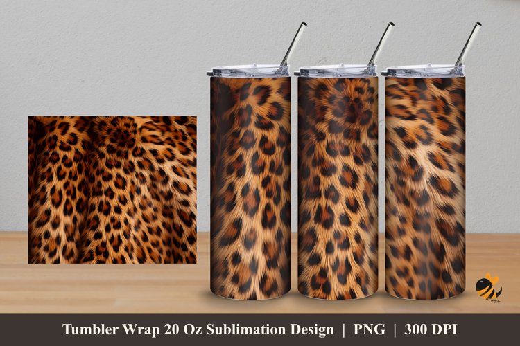 Leopard Fur Art Tumbler Wrap Sublimation Design 5