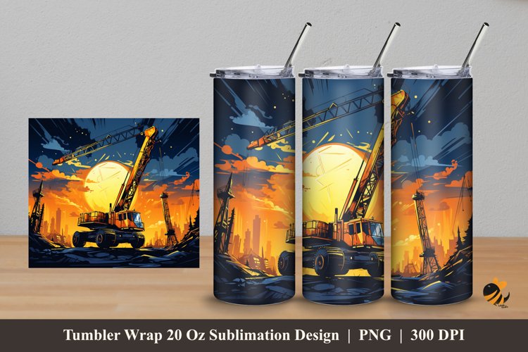 Heavy Crane Tumbler Wrap Sublimation Design 5