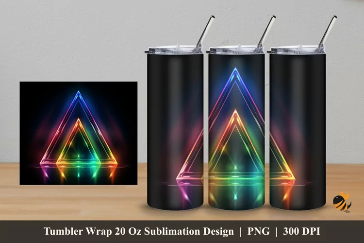 Colorful Pyramid Tumbler Wrap Sublimation Design 5