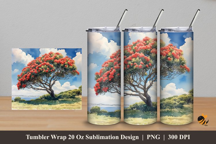 Natural Splendor Tumbler Wrap Sublimation Design 5 example image 1