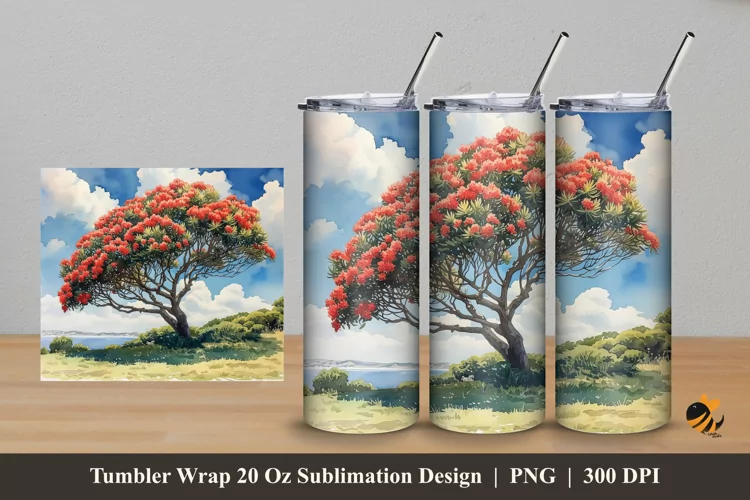 Natural Splendor Tumbler Wrap Sublimation Design 5