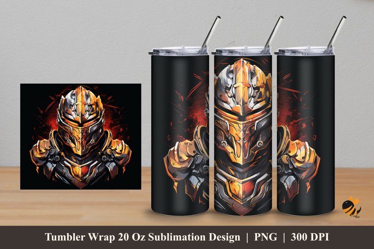 Medieval Armor Tumbler Wrap Sublimation Design 5