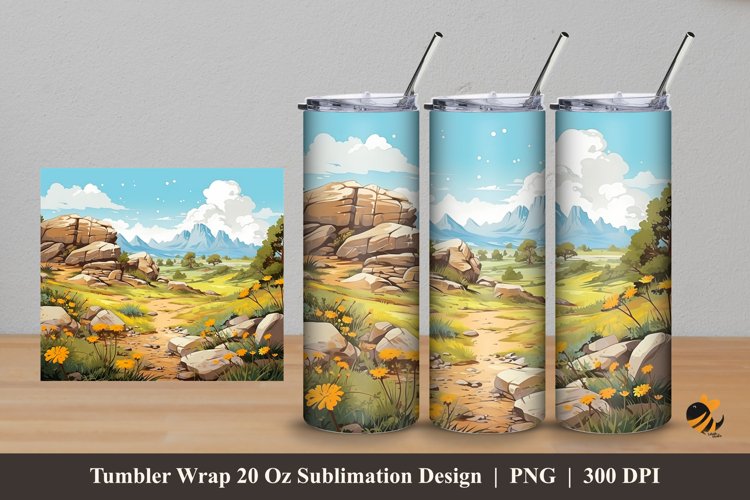 Big Stones Tumbler Wrap Sublimation Design 5