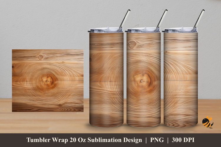 Brown Wood Tumbler Wrap Sublimation Design 5