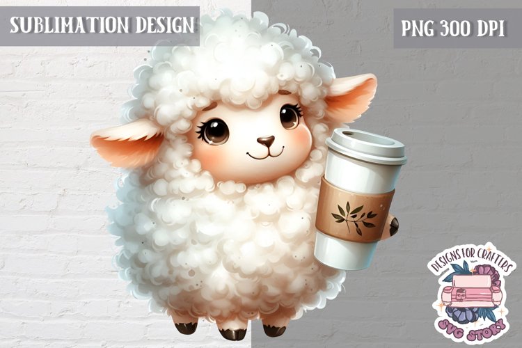 Cute Animal coffee lover Sublimation Design PNG Spring