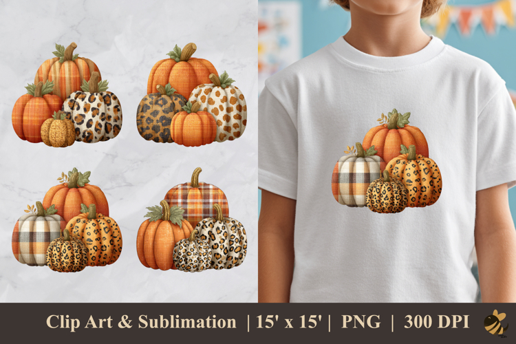 Textured Pumpkin DTF Sublimation Clipart Design