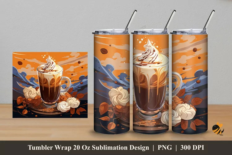 Chocolate Drink Tumbler Wrap Sublimation Design 5