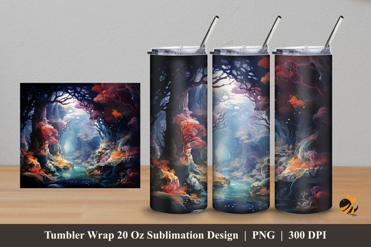 Elegant Ocean Tumbler Wrap Sublimation Design 5 example image 1