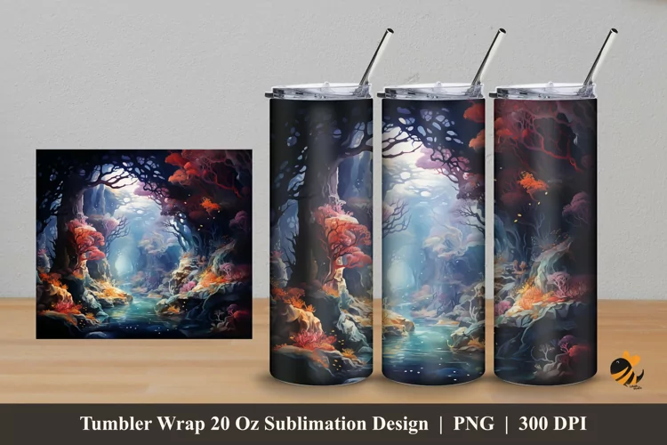 Elegant Ocean Tumbler Wrap Sublimation Design 5