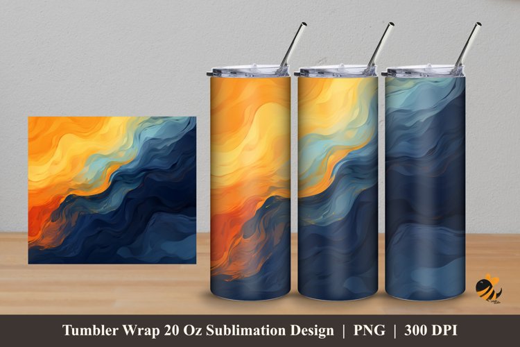 Colorful Wave Tumbler Wrap Sublimation Design 5