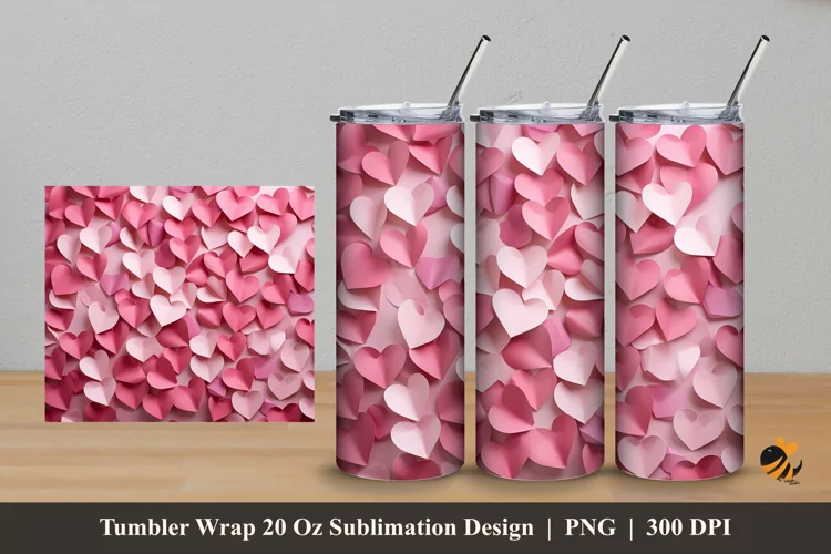 Affection Love Tumbler Wrap Sublimation Design 5