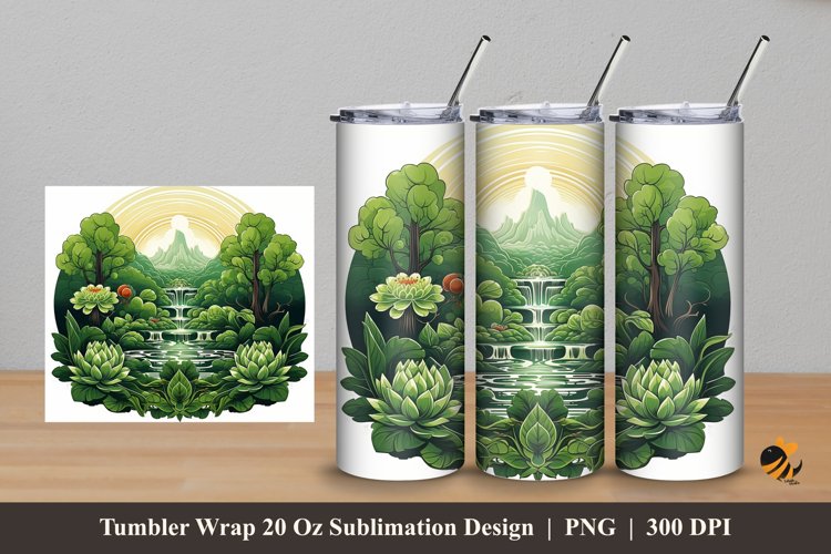 Natural Greenness Tumbler Wrap Sublimation Design 5